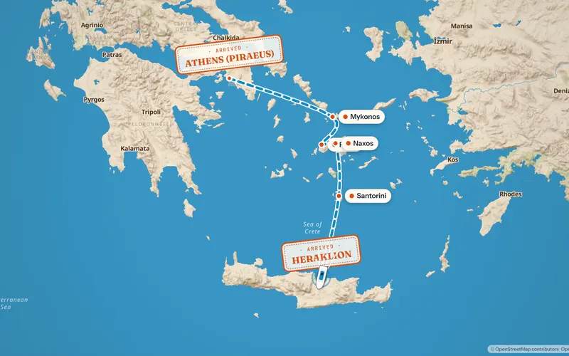 The Greek islands route in the Mediterranean style